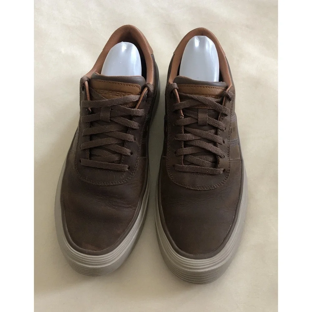 Skechers Viewport Brambo Sneaker Dark Brown Mens 10 EUC